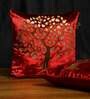 Maroon Floral Velvet 16 x 16 Inches Cushion Covers (Set of 2)