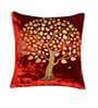 Maroon Floral Velvet 16 x 16 Inches Cushion Covers (Set of 2)