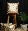 Beige Geometric Velvet 16 x 16 Inches Cushion Covers (Set of 5)