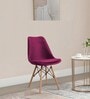 Eames Velvet Iconic Chair in Dark Pink Colour