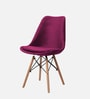 Eames Velvet Iconic Chair in Dark Pink Colour