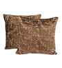 Brown Jacquard Glitter Printed 16X16 Inches 2Pcs Cushion Covers