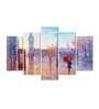 Velvet Laminated Beautiful Street View Set of 5 Wall Art Panels