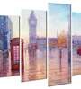 Velvet Laminated Beautiful Street View Set of 5 Wall Art Panels