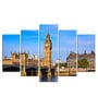 Velvet Laminated Big Ben London Set of 5 Wall Art Panels
