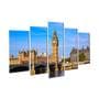 Velvet Laminated Big Ben London Set of 5 Wall Art Panels