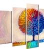 The French Craftsmanship Designs Multicolour MDF Floral Art Panel Set of 5