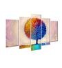 The French Craftsmanship Designs Multicolour MDF Floral Art Panel Set of 5
