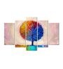 The French Craftsmanship Designs Multicolour MDF Floral Art Panel Set of 5