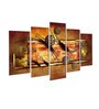 Velvet Laminated "Modern Art" Set of 5 Wall Art Panels