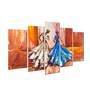 Velvet Laminated Modern Women Art Set of 5 Wall Art Panels