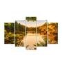 Velvet Laminated Nature Landscape Art Set of 5 Wall Art Panels