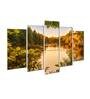 Velvet Laminated Nature Landscape Art Set of 5 Wall Art Panels