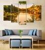 Velvet Laminated Nature Landscape Art Set of 5 Wall Art Panels
