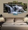 Velvet Laminated Beautiful Waterfall Set of 5 Wall Art Panels
