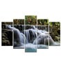 Velvet Laminated Beautiful Waterfall Set of 5 Wall Art Panels