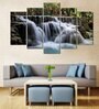 Velvet Laminated Beautiful Waterfall Set of 5 Wall Art Panels