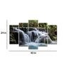 Velvet Laminated Beautiful Waterfall Set of 5 Wall Art Panels