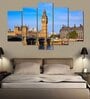 Velvet Laminated Big Ben London Set of 5 Wall Art Panels