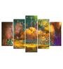 Velvet Laminated Nature's Art Set of 5 Wall Art Panels