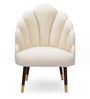 Velvet Peacock Chair In White Colour