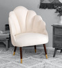 Velvet Peacock Chair In White Colour