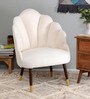 Velvet Peacock Chair In White Colour