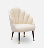 Velvet Peacock Chair In White Colour