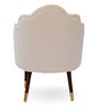 Velvet Peacock Chair In White Colour