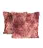 Pink Velvet Rabit Hair Feel 16X16 Inches 2Pcs Cushion Covers
