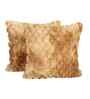 Brown Velvet Rabit Hair Feel 16X16 Inches 2Pcs Cushion Covers