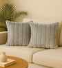 Grey Velvet Rabit Hair Feel 16X16 Inches 2Pcs Cushion Covers