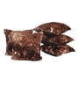 Brown Velvet Rabit Hair Feel 16X16 Inches 5Pcs Cushion Covers