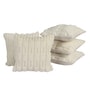 Cream Velvet Rabit Hair Feel 16X16 Inches 5Pcs Cushion Covers
