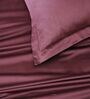 Velvet Wine 400TC 100% Cotton Solid Flat Super King Bedsheet With 2 Pillow Covers