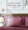 Velvet Wine 400TC 100% Cotton Solid Flat Super King Bedsheet With 2 Pillow Covers