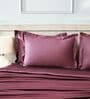 Velvet Wine 400TC 100% Cotton Solid Flat Super King Bedsheet With 2 Pillow Covers
