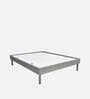 Velvette Fabric Upholstered Queen Size Bed in Grey Finish