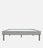 Velvette Fabric Upholstered King Size Bed in Grey Finish