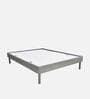 Velvette Fabric Upholstered King Size Bed in Grey Finish