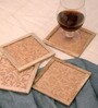 Vena Beige  blended silk 4 Pcs Coasters