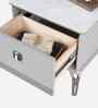 Venessa Marble Bedside Table In White Finish