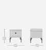 Venessa Marble Bedside Table In White Finish