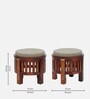 Venetia Sheesham Wood Seating Stool In Scratch Resistant Honey Oak Finish