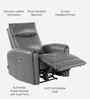 Venezia Leather Motorised 1 Seater Recliner In Grey Color