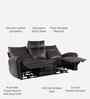 Venezia Leather Motorised 3 Seater Recliners In Grey Color Venezia Leather Motorised 3 Seater Recliners In Grey Color