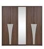 Venezia 5 Door Wardrobe in Cream & Walnut Finish