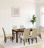 Nilkamal Venice  Solid Wood 6 Seater Dining Set in Brown Finish