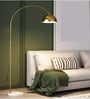 Venice Arc Grandeur Gold Metal Floor Lamp with Marble Base