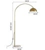 Venice Arc Grandeur Gold Metal Floor Lamp with Marble Base